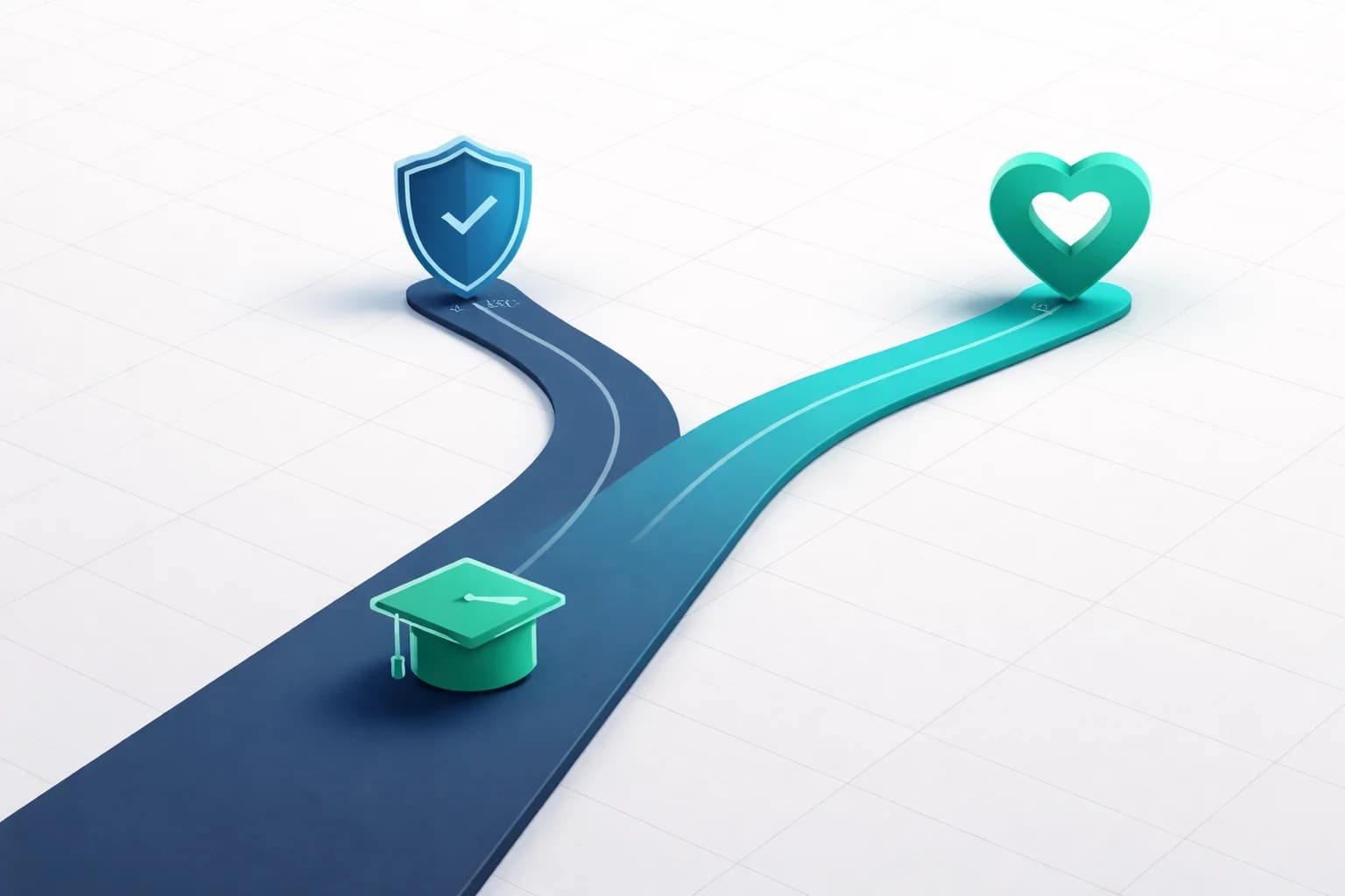 Two diverging paths representing RN and PN NCLEX exam preparation tracks